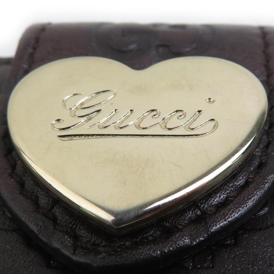 GUCCI（グッチ） 二つ折り長財布 グッチシマ レザー ダークブラウン