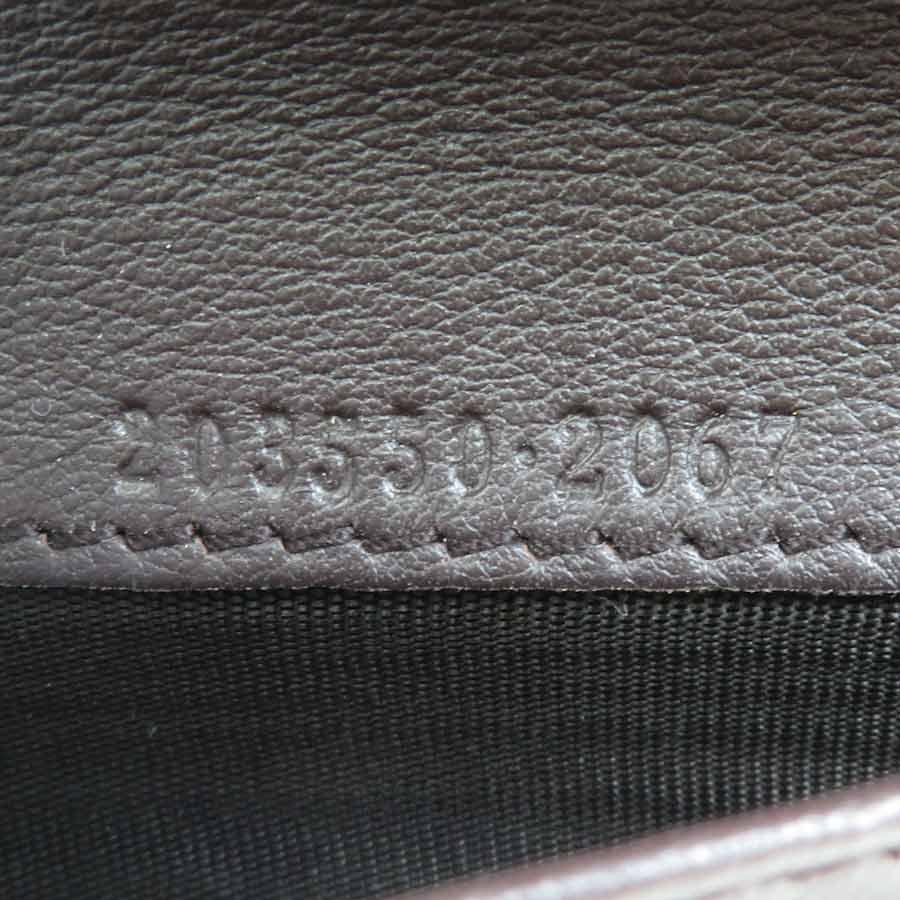 GUCCI（グッチ） 二つ折り長財布 グッチシマ レザー ダークブラウン