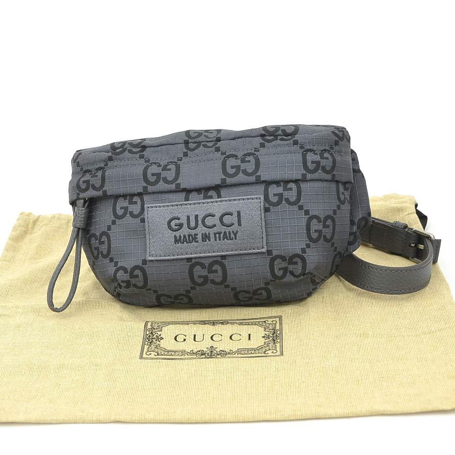 GUCCI（グッチ） ボディバッグ ベルトバッグ ナイロン/レザー グレー