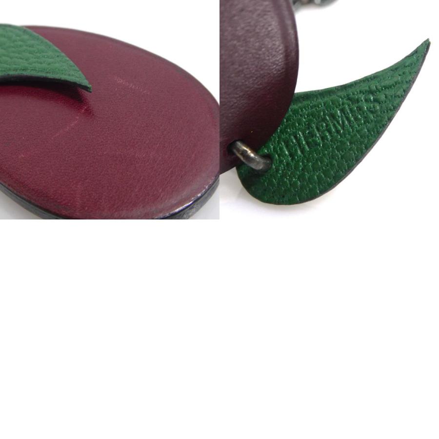 HERMES エルメス チャーム フルーツモチーフ プラム レザー/メタル