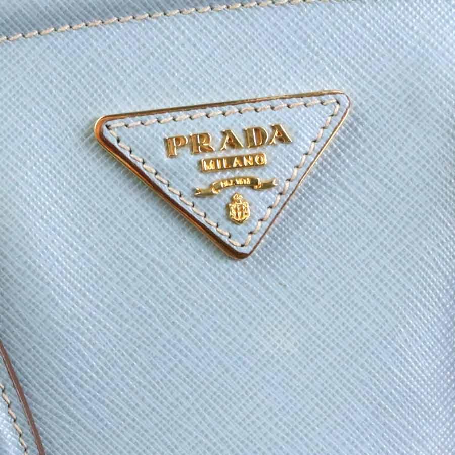 ライトブルーレザー ハンドバッグ PRADA（プラダ） ハンドバッグ ショルダーバッグ レザー ライトブルー