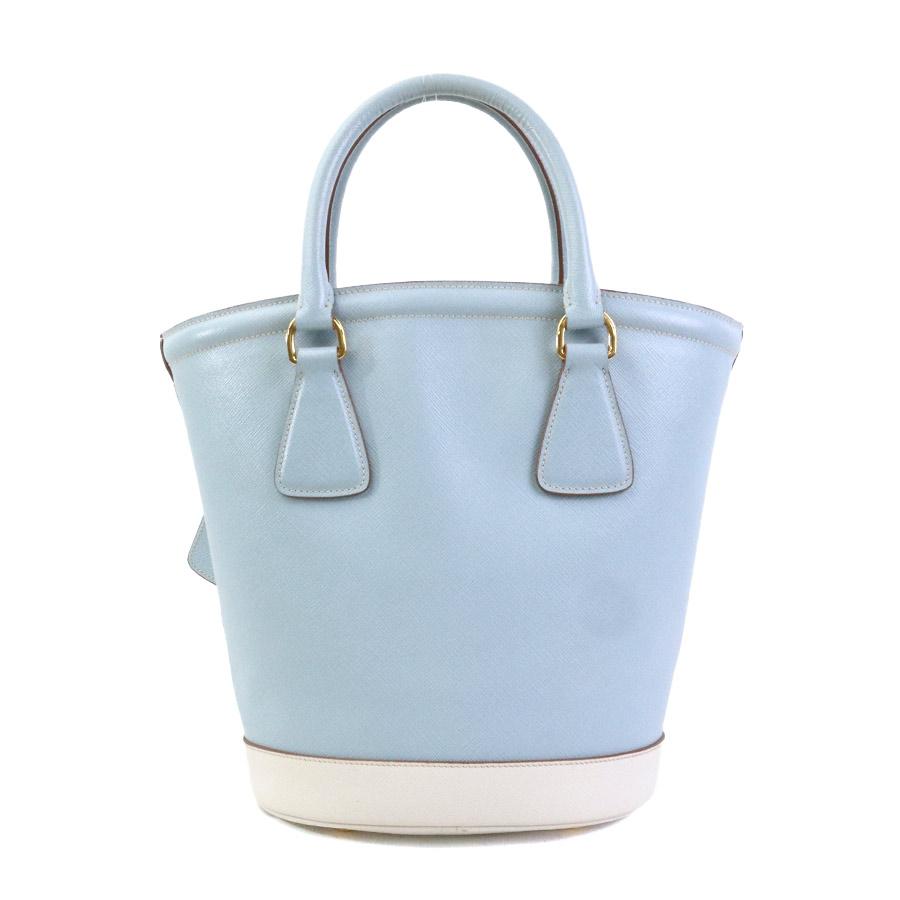 ライトブルーレザー ハンドバッグ PRADA（プラダ） ハンドバッグ ショルダーバッグ レザー ライトブルー
