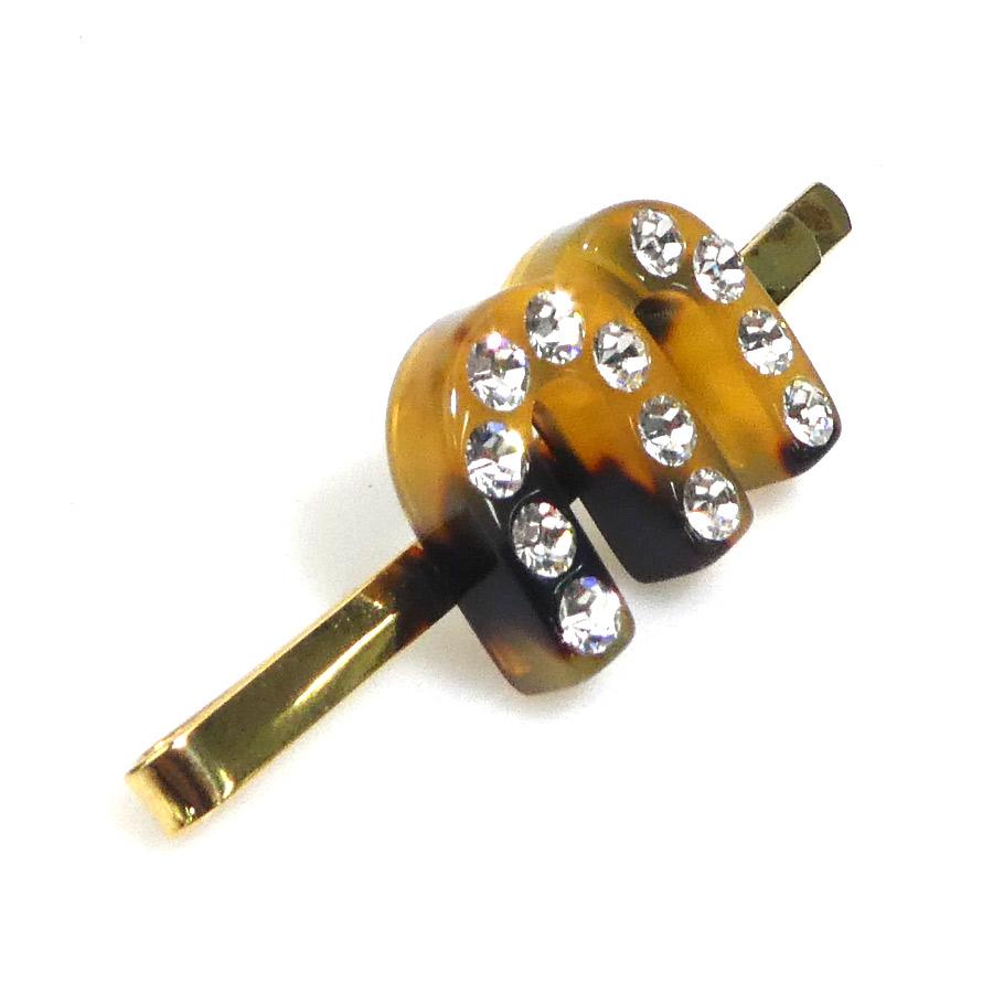 miu miu（ミュウミュウ） ヘアピン メタル/アクリル ゴールド/ブラウン