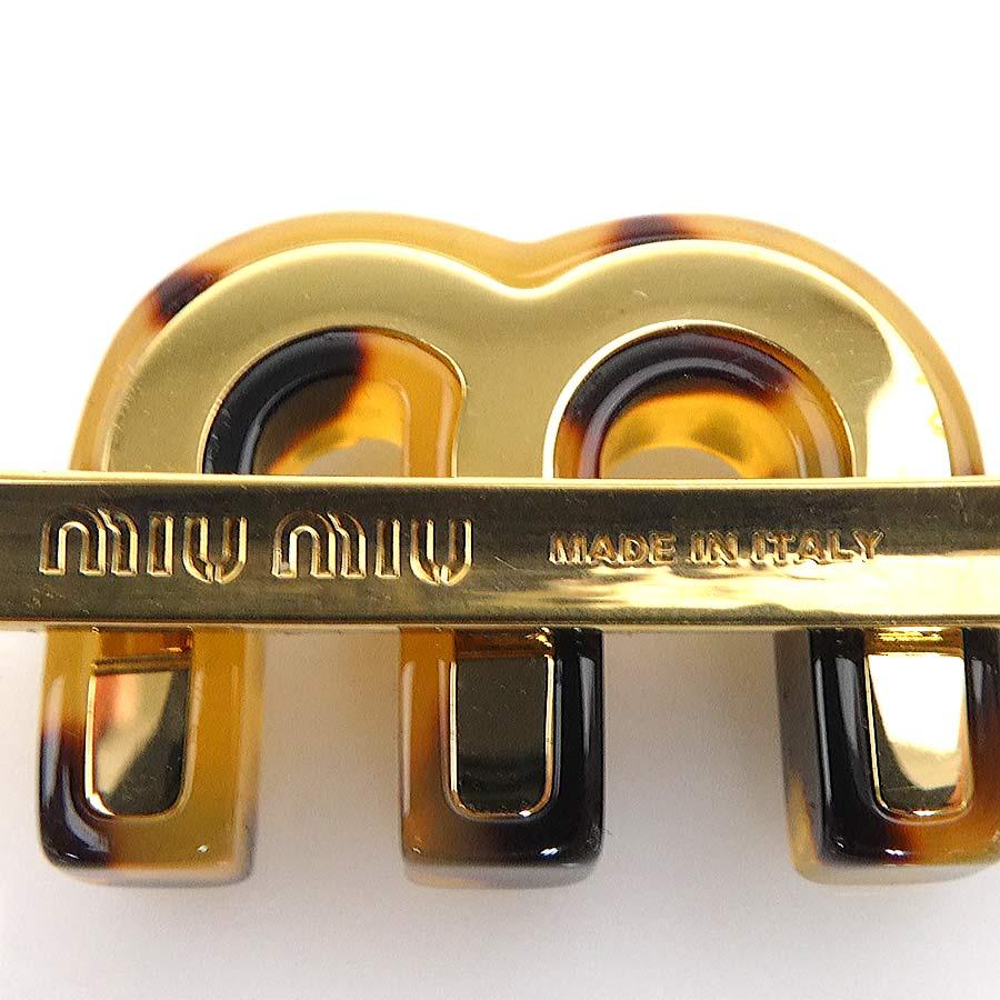 miu miu（ミュウミュウ） ヘアピン メタル/アクリル ゴールド/ブラウン