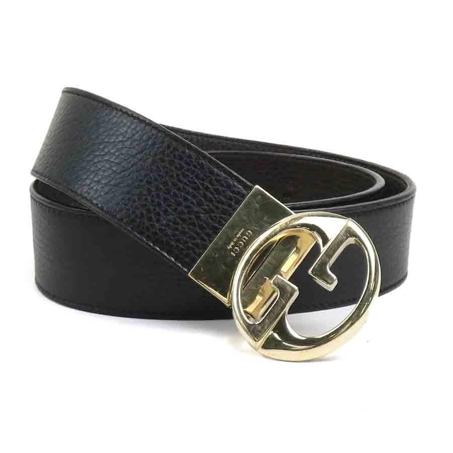 GUCCI（グッチ） ベルト レザー/メタル ブラック/ゴールド : ブランド
