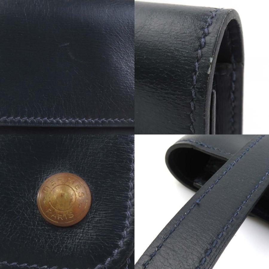 HERMES（エルメス） ウエストバッグ ポシェット レザー ネイビー