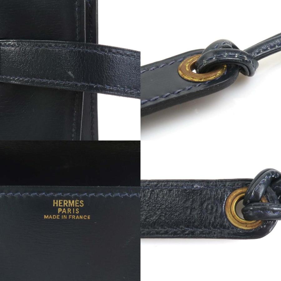 HERMES（エルメス） ウエストバッグ ポシェット レザー ネイビー
