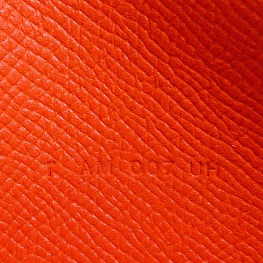 HERMES（エルメス） 手帳カバー レザー グレー/レッドオレンジ