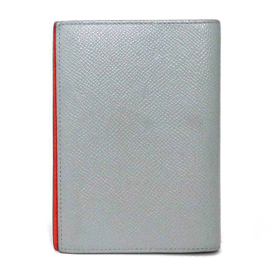 HERMES エルメス メモ帳カバー レザー グレー系 メモ帳付き HERMES（エルメス） 手帳カバー レザー グレー/レッドオレンジ