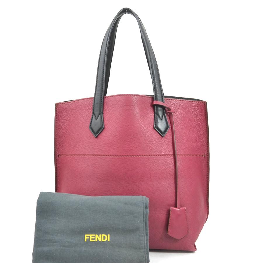 フェンディ FENDI ハンドバッグ トートバッグ オールイン ショッピング レザー ボルドー/ブラック
