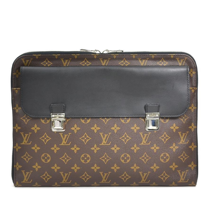 LOUIS VUITTON ルイ ヴィトン ポルト ドキュマン モノグラムマカサー クラッチバッグ ブラウン/ブラック 14057 メンズ【中古】 e60991a LOUIS VUITTON（ルイ・ヴィトン） ルイ ヴィトン クラッチバッグ