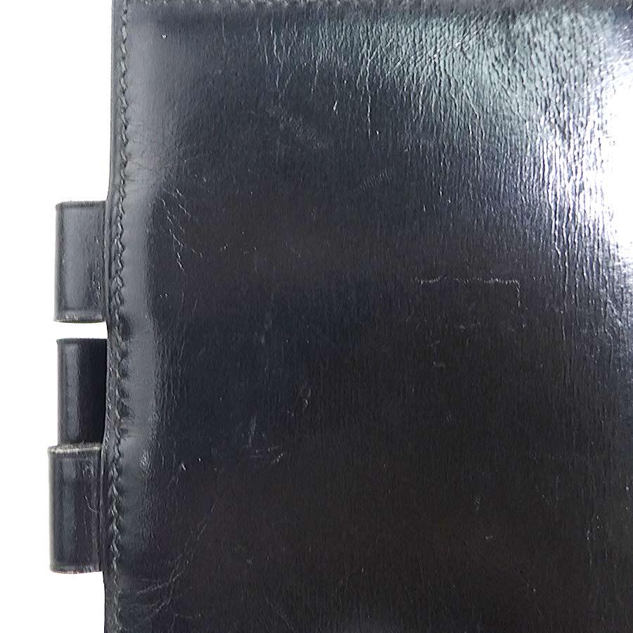 エルメス HERMES 手帳カバー レザー ブラックの画像