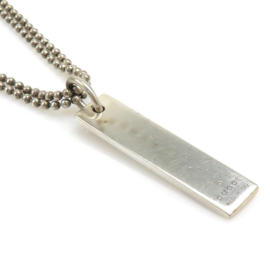 GUCCI ダブルチェーン ネックレス GUCCI グッチ ネックレス プレート ダブルボールチェーン