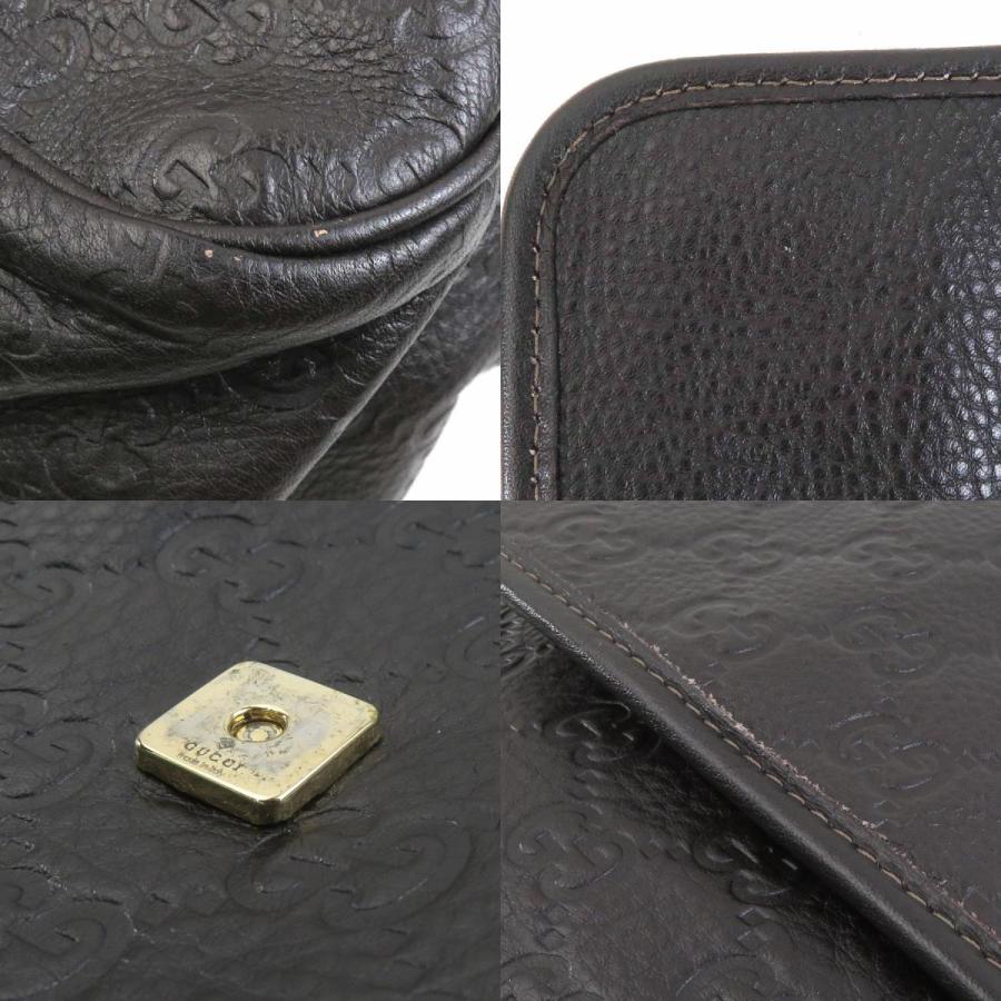 GUCCI（グッチ） 斜め掛けショルダーバッグ グッチシマ レザー ダーク