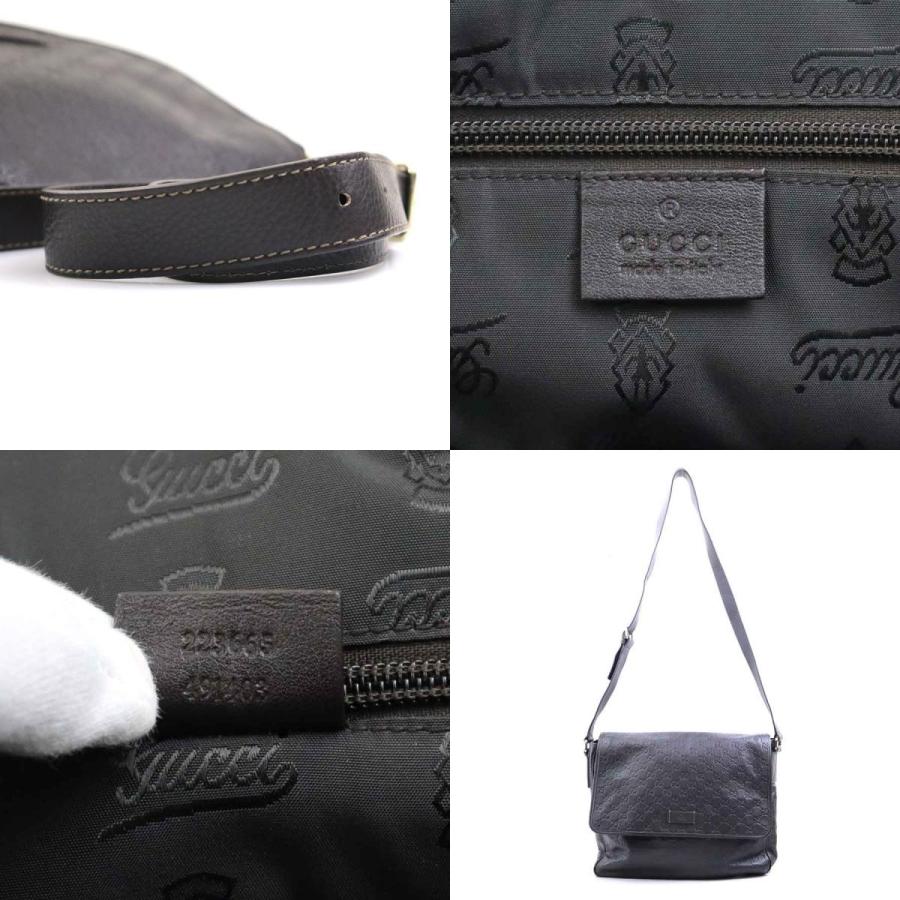 GUCCI（グッチ） 斜め掛けショルダーバッグ グッチシマ レザー ダーク