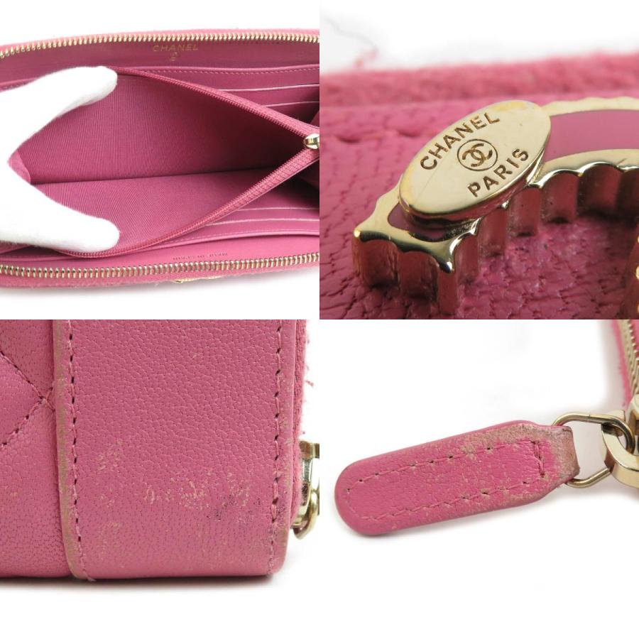 正規品 CHANEL シャネル ラウンドファスナー 長財布 25番台 ピンク
