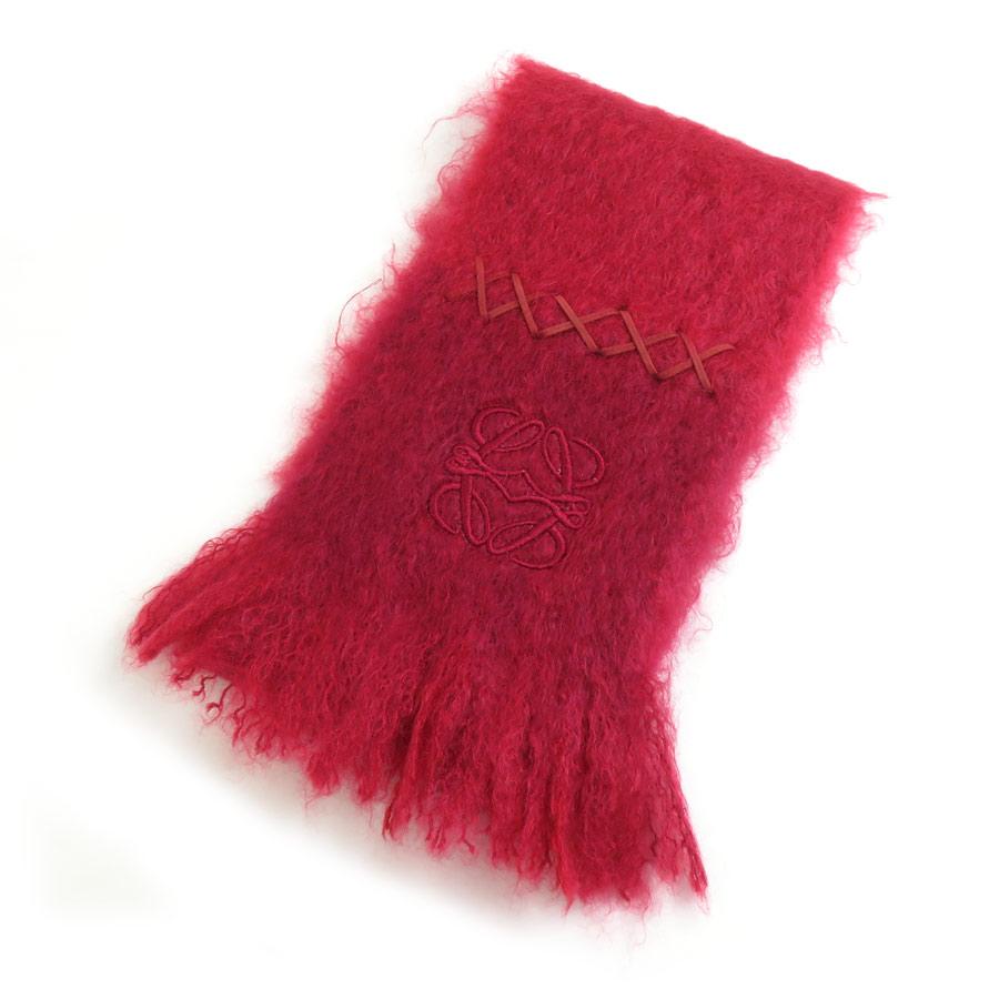 LOEWE（ロエベ） マフラー アナグラム ウール/モヘヤ レッド