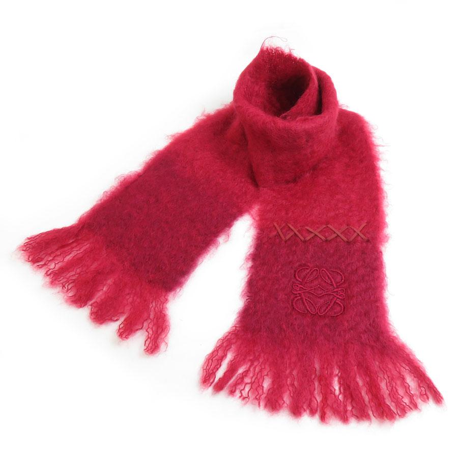 LOEWE（ロエベ） マフラー アナグラム ウール/モヘヤ レッド