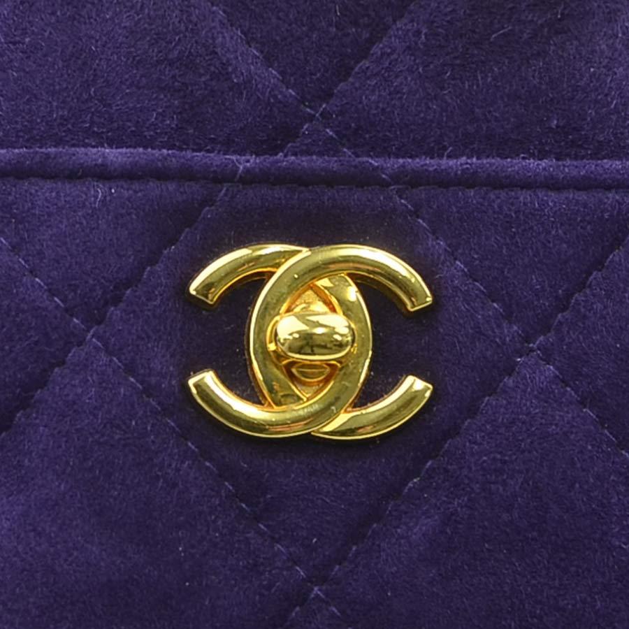 シャネル CHANEL ショルダーバッグ スエード/メタル パープル/ゴールド レディース 送料無料【中古】 e61094g CHANEL（シャネル） ショルダーバッグ スエード/メタル パープル