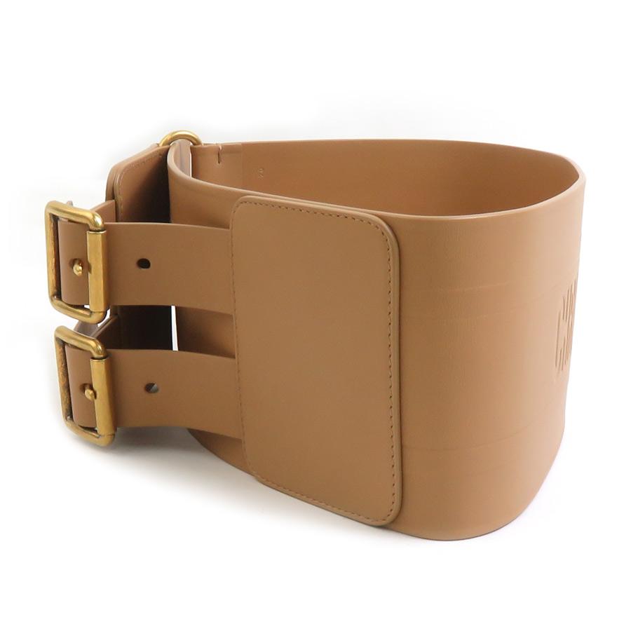 Christian Dior クリスチャンディオール ベルト ベージュブラウン/ゴールド 14057 レディース【中古】 e61099g クリスチャンディオール Christian Dior ベルト レザー/メタル