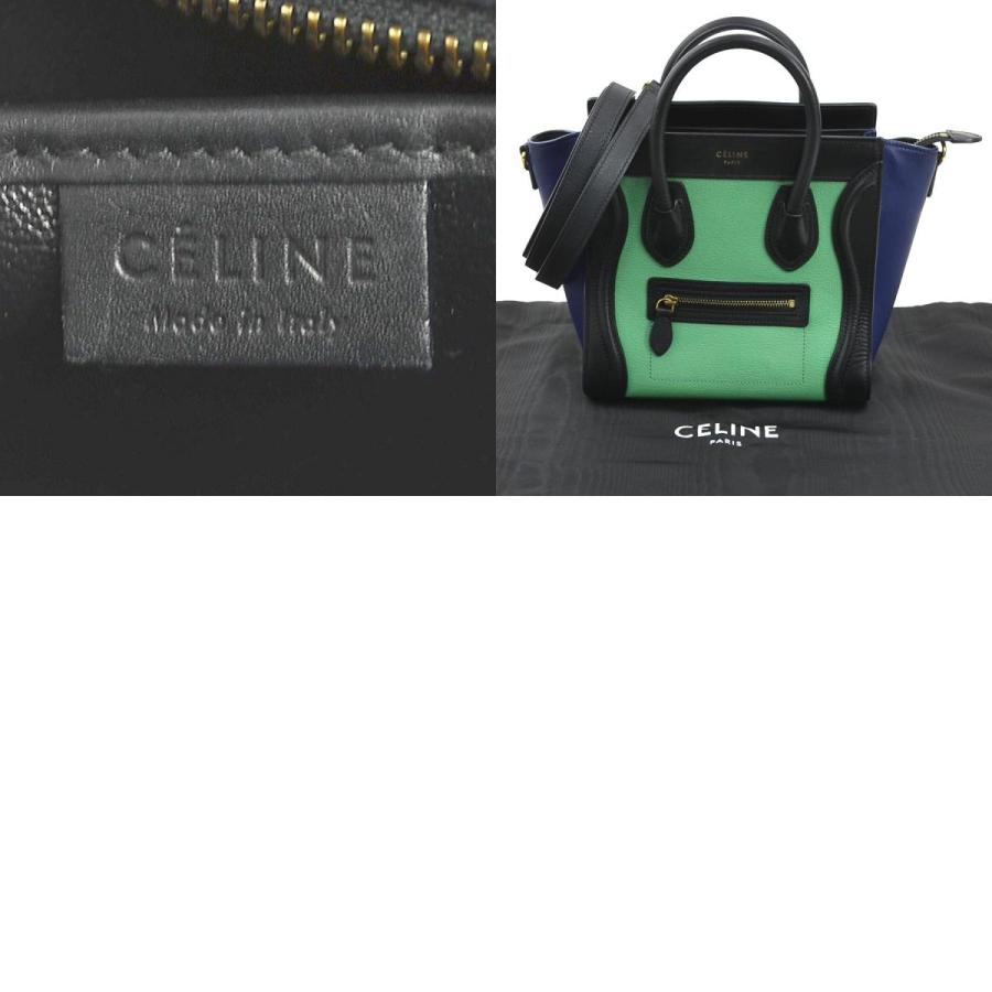 CÉLINE ラゲージナノ/オリーブグリーン/ブラック CELINE（セリーヌ） ハンドバッグ 斜め掛けショルダーバッグ ラゲージ