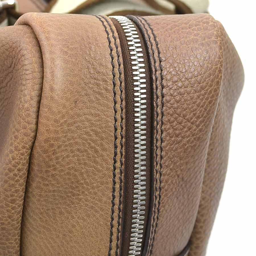 フェンディ FENDI ハンドバッグ セレリア レザー/キャンバス ブラウン