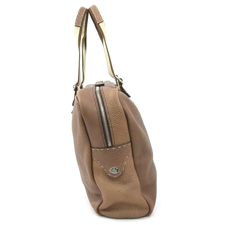 フェンディ FENDI ハンドバッグ セレリア レザー/キャンバス ブラウン