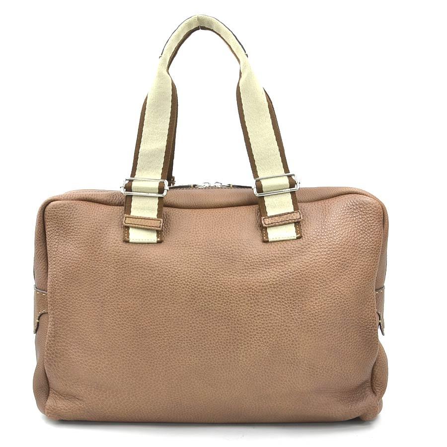 フェンディ FENDI ハンドバッグ セレリア レザー/キャンバス ブラウン