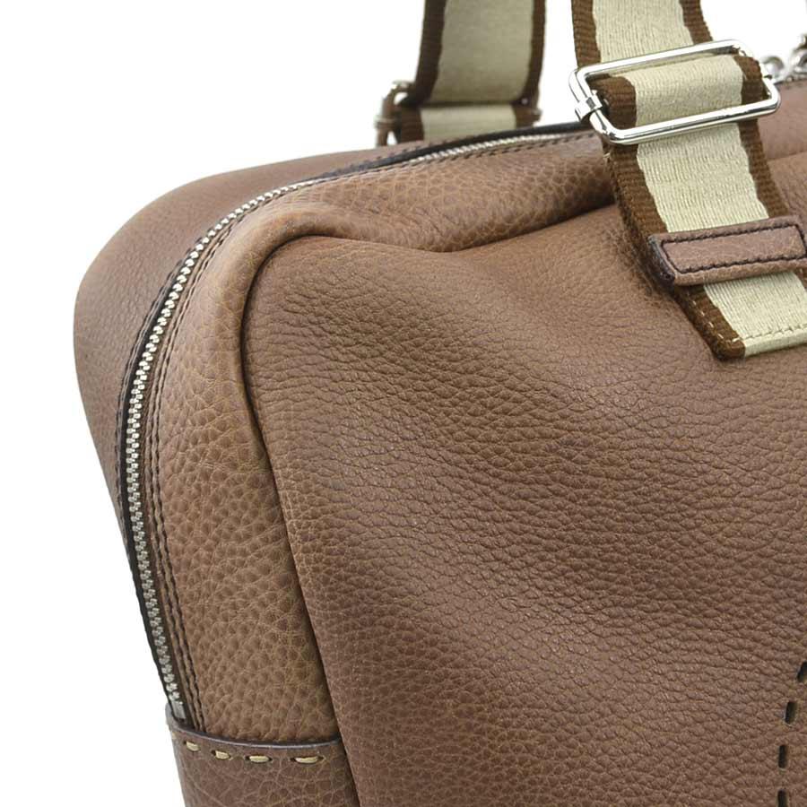 フェンディ FENDI ハンドバッグ セレリア レザー/キャンバス ブラウン