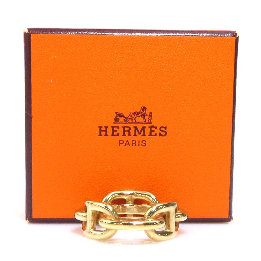エルメス　HERMES スカーフリング　シェーヌダンクル　箱付き HERMES（エルメス） スカーフリング シェーヌダンクル メタル ライト