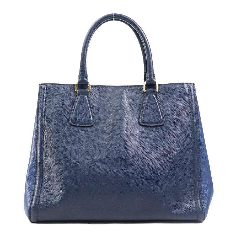 PRADA ダークブルートートバッグ PRADA（プラダ） ハンドバッグ ショルダーバッグ レザー ネイビー