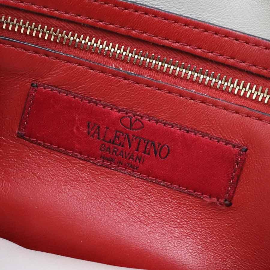 ヴァレンティノ ガラヴァーニ Valentino Garavani ハンドバッグ ショルダーバッグ ロックスタッズ レザー/メタル ライトグレー/ライトゴールド