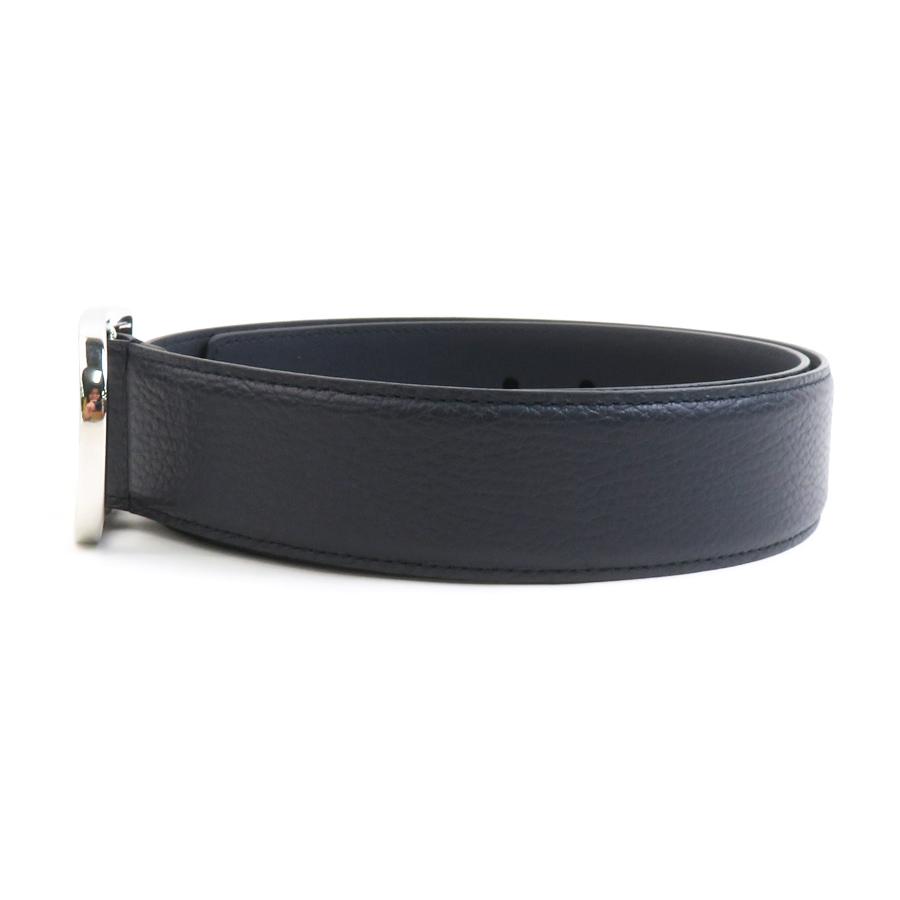 GUCCI（グッチ） ベルト レザー/メタル ネイビー/シルバー : ブランド