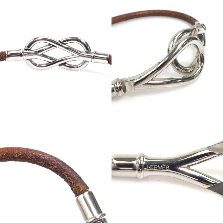 エルメス HERMES アタメ ブレスレット シルバーカラー レザー エルメス アタメブレス ブレスレット アタメ シルバー レザー ブレス