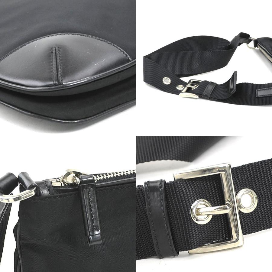 PRADA ブラック ナイロン ショルダーバッグ PRADA（プラダ） ショルダーバッグ ナイロン/レザー ブラック
