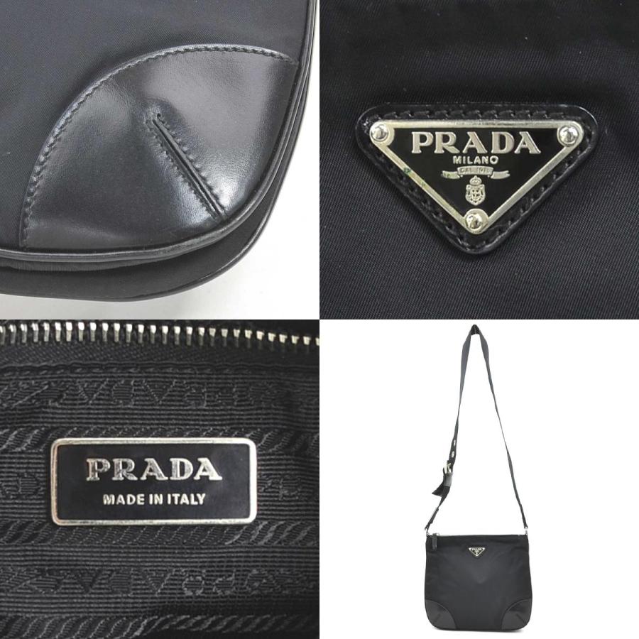 PRADA ブラック ナイロン ショルダーバッグ PRADA（プラダ） ショルダーバッグ ナイロン ブラック トライアングル