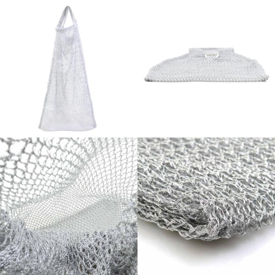 PRADA シルバーラメ メッシュバッグ PRADA（プラダ） ハンドバッグ メッシュバッグ コットン シルバー