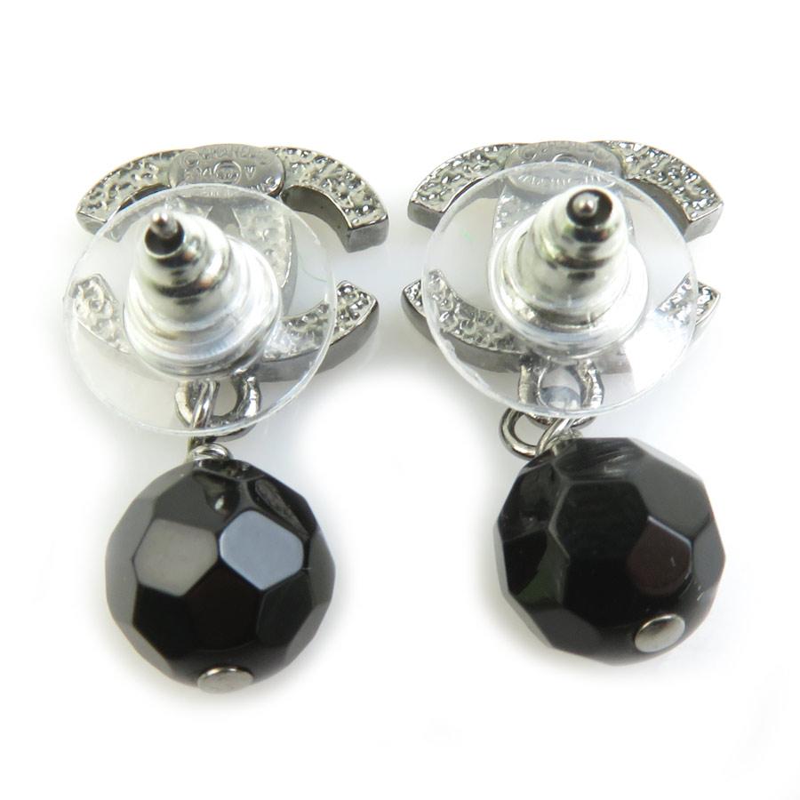 (貴重)最終値下げ！シャネル CHANEL ココマークピアス シルバー ブラック CHANEL（シャネル） ピアス ココマーク メタル シルバー/ブラック