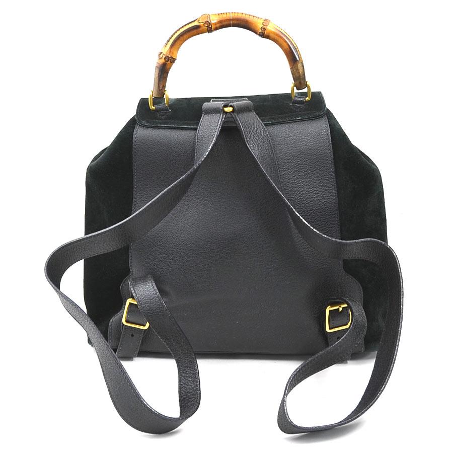 グッチ GUCCI リュック バンブー スエード/レザー ブラック_2