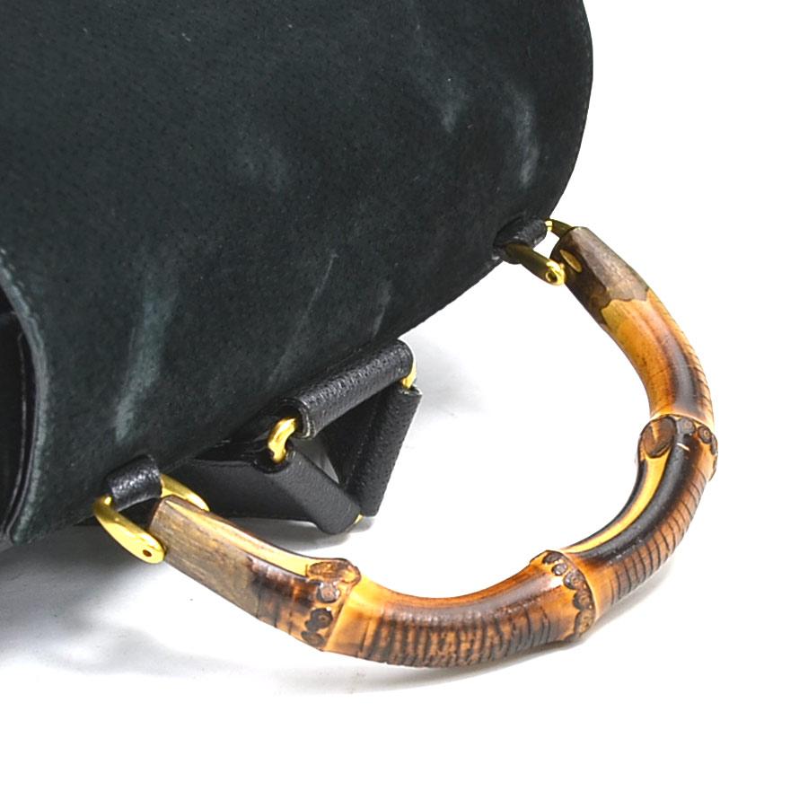 グッチ GUCCI リュック バンブー スエード/レザー ブラック_7