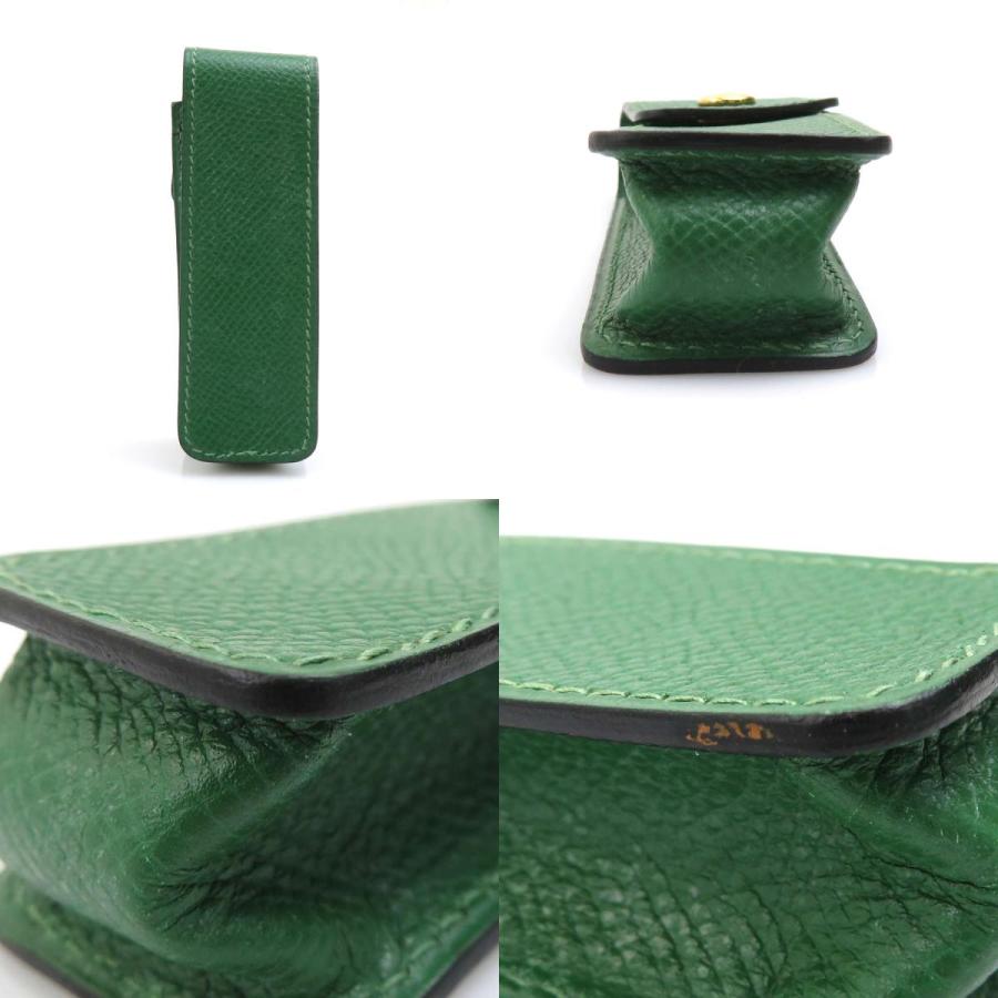 HERMES（エルメス） リップケース ガムケース レザー グリーン