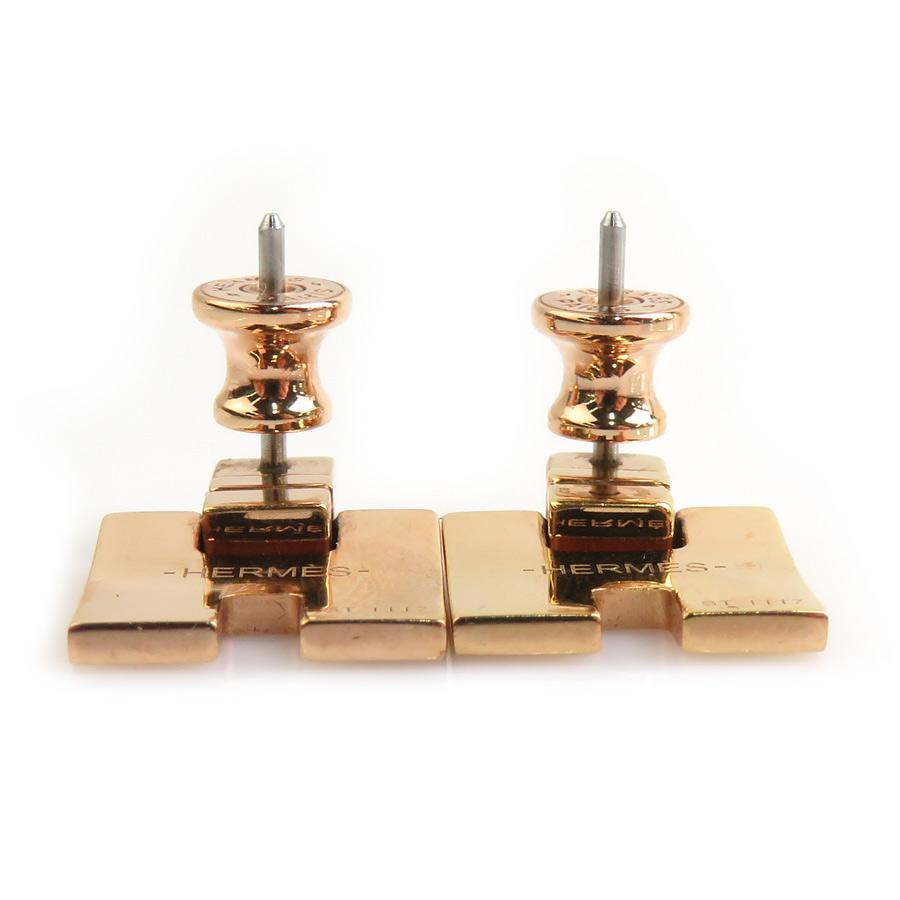 HERMES（エルメス） ピアス アイリーン メタル/エナメル ピンク