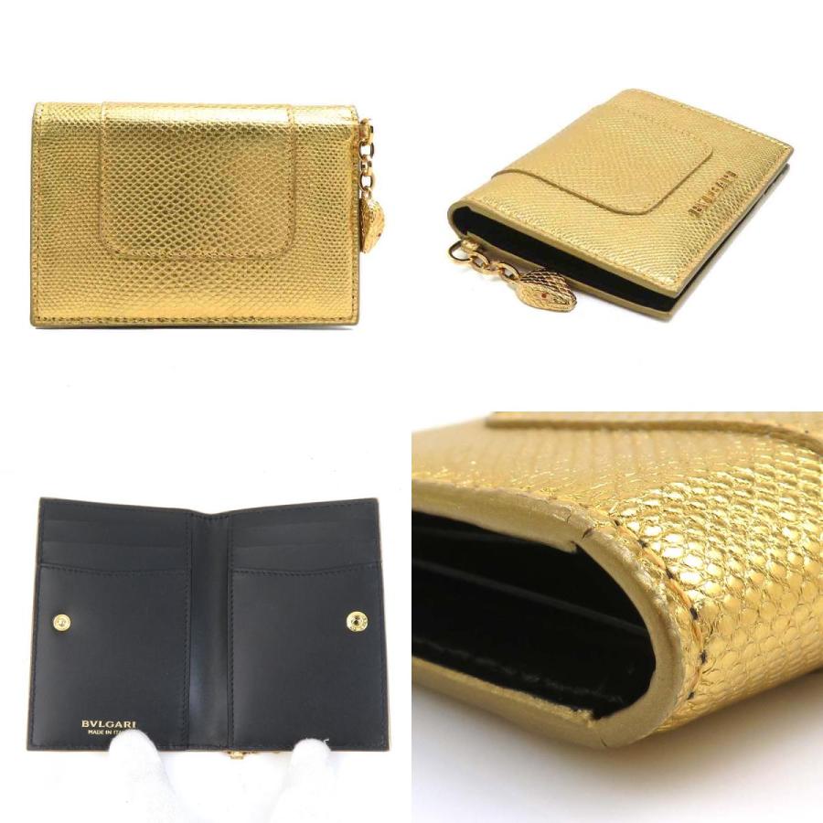 BVLGARI（ブルガリ） カードケース セルペンティ 型押しレザー/メタル