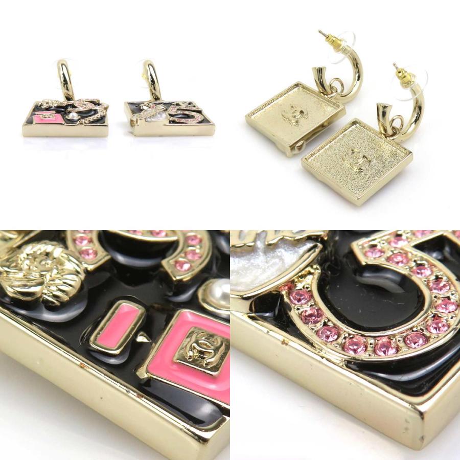 CHANELココマーク ピアス ゴールド×ブラック ラインストーン シャネル CHANEL ピアス ココマーク ロゴピアス CHANEL PIERCE GOLD