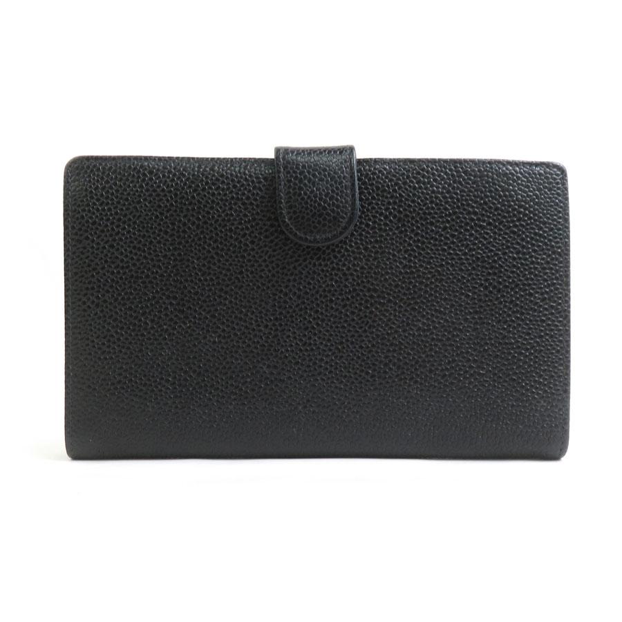 CHANEL（シャネル） 二つ折り財布 キャビアスキンレザー ブラック