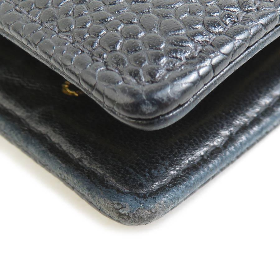 CHANEL（シャネル） 二つ折り財布 キャビアスキンレザー ブラック