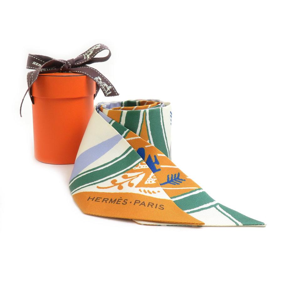 HERMES エルメス ツイリー シルクスカーフ パッチワーク マルチカラー HERMES（エルメス） スカーフ ツイリー シルク マルチカラー