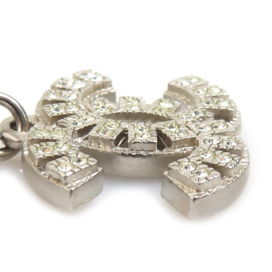 シャネル ネックレス ココマーク ラインストーン シルバー 12F 刻印あり CHANEL（シャネル） ネックレス ココマーク メタル/ラインストーン
