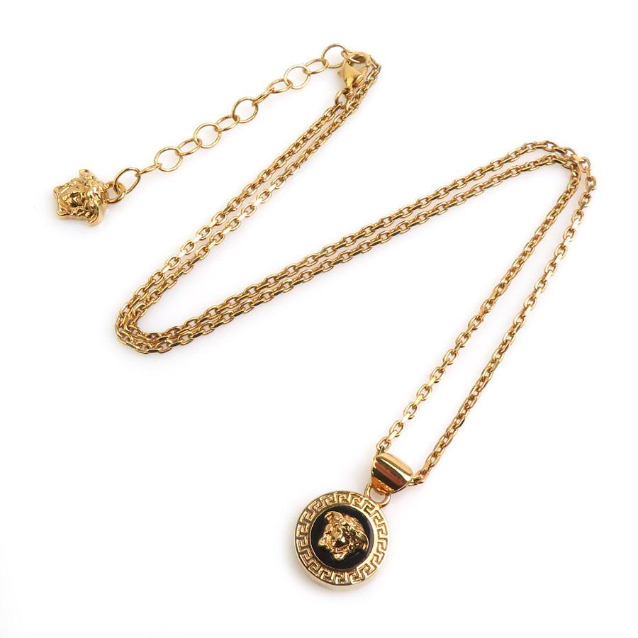 VERSACE メドゥーサ ネックレス ゴールド/ブラック ヴェルサーチ VERSACE ネックレス メデューサ メタル ゴールド