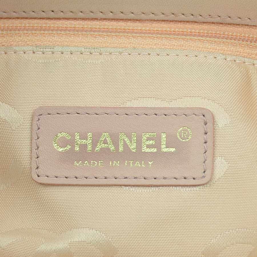 シャネル CHANEL ショルダーバッグ トートバッグ ラフィア/レザー ピンクベージュ_12